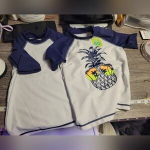 2 NWT Tommy Bahama Kids SWIM Rash‎ Guard Tops Size 4